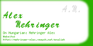 alex mehringer business card